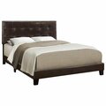 Homeroots 45.75 in. Dark Brown Solid WoodMDF & Foam Queen Size Bed with a Leather Look 333291